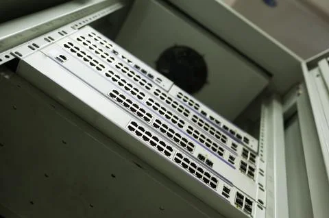 Core switch technology in network room place Stock Photos