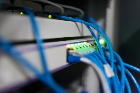 Core switch technology in network room place Stock Photos