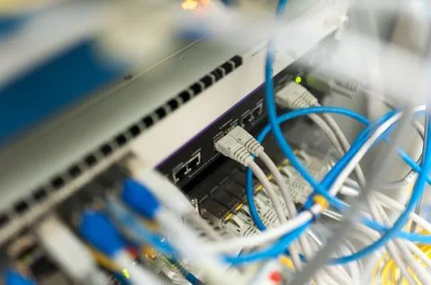 Core switch technology in network room place Stock Photos