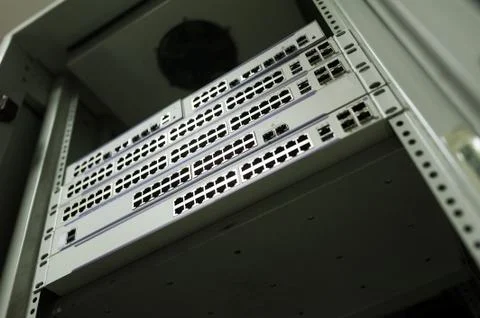 Core switch technology in network room place Stock Photos