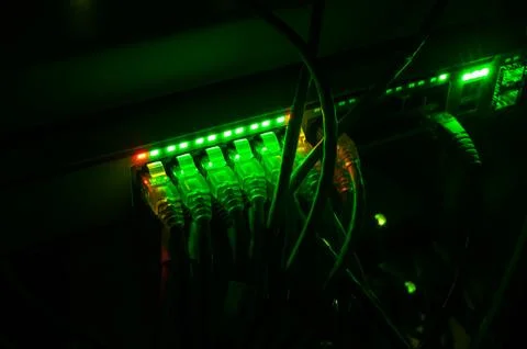 Core switch technology in network room place Stock Photos