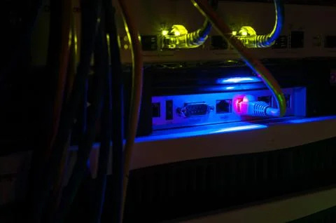 Core switch technology in network room place Stock Photos