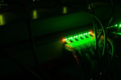 Core switch technology in network room place Stock Photos