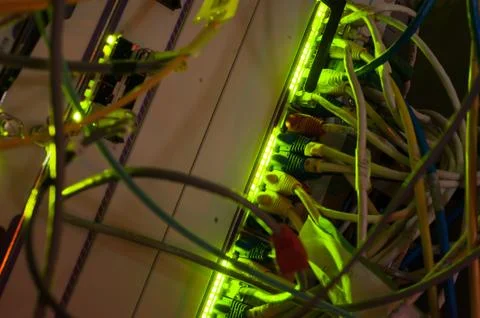 Core switch technology in network room place Stock Photos