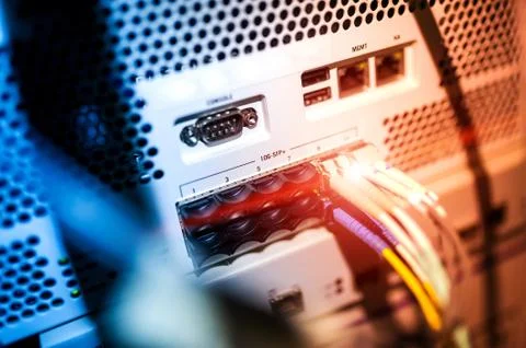 Core switch technology in network room place Stock Photos