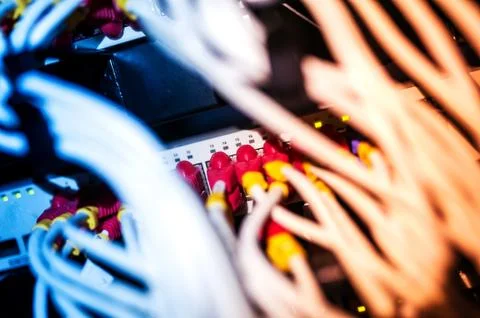 Core switch technology in network room place Stock Photos