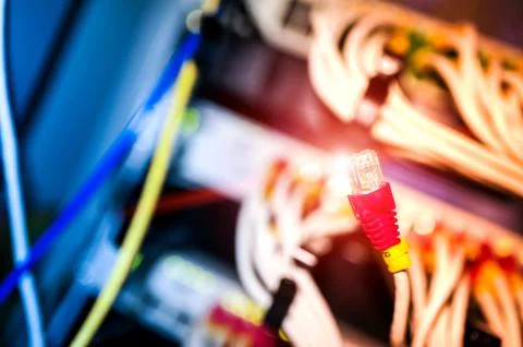 Core switch technology in network room place Stock Photos