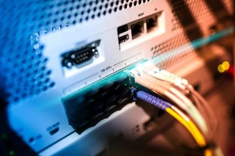 Core switch technology in network room place Stock Photos