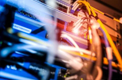 Core switch technology in network room place Stock Photos