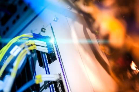 Core switch technology in network room place Stock Photos