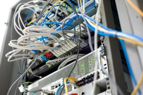 Core switch technology in network room place Stock Photos