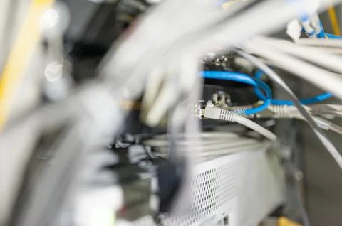 Core switch technology in network room place Stock Photos