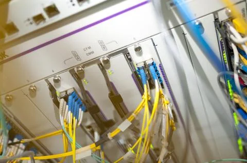 Core switch technology in network room place Stock Photos