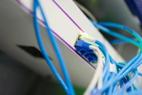 Core switch technology in network room place Stock Photos