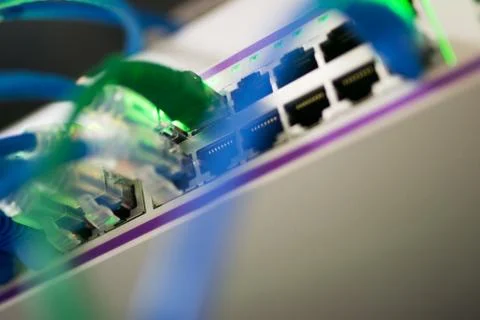 Core switch technology in network room place Stock Photos