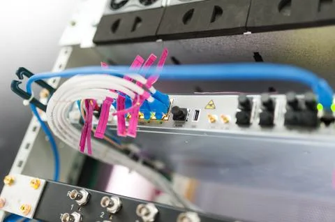 Core switch technology in network room place Stock Photos