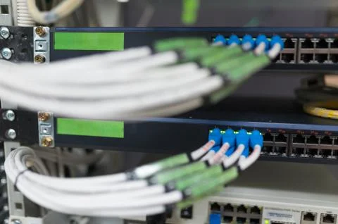 Core switch technology in network room place Stock Photos