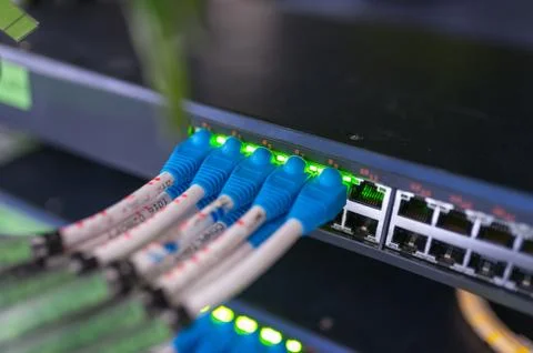 Core switch technology in network room place Stock Photos