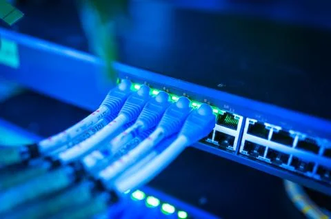 Core switch technology in network room place Stock Photos