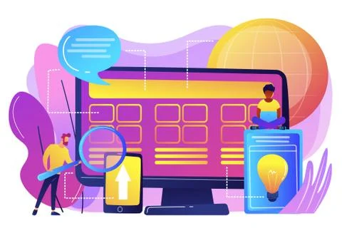 Core system development concept vector illustration. Illustrazione stock