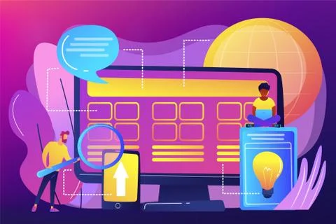 Core system development concept vector illustration. Illustrazione stock