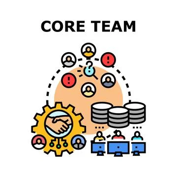 Core team working together for business development success Stock Illustration