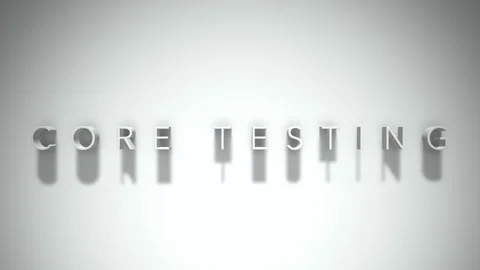 Core testing 3D title animation with shadows on a white background Stock Footage 298004172