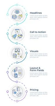 Core testing components infographic design template Stock Illustration