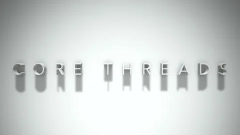 Core threads 3D title animation white text on a white background Stock Footage 299370358