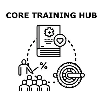 Core training hub concept for professional development Stock Illustration