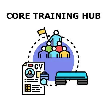 Core training hub developing professional skills and leadership Ilustración de archivo