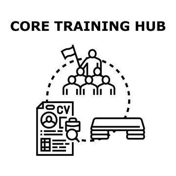 Core training hub developing professional skills and leadership Ilustración de archivo