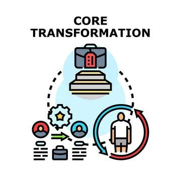 Core transformation concept for business development success Stock Illustration