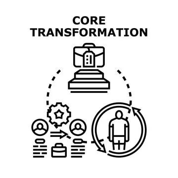 Core transformation concept for business development success Stock Illustration