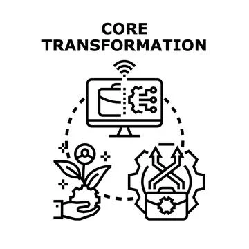 Core transformation concept with business process evolution Stock Illustration