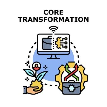 Core transformation concept with business process evolution イラスト素材