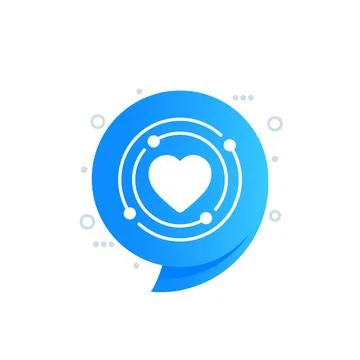 Core value icon with a heart, vector Stock Illustration