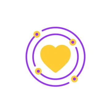 Core value icon with a heart, vector Illustrazione stock