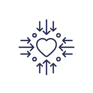 Core value line icon with a heart Stock Illustration