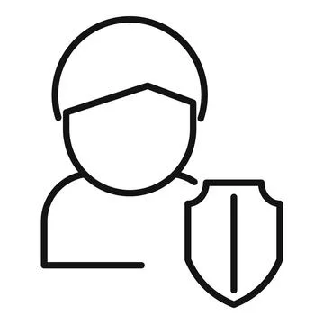 Core value protection icon outline vector. Business purpose Illustrazione stock