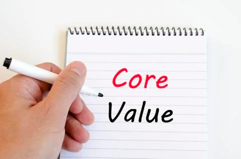 Core value text concept on notebook Stock Photos