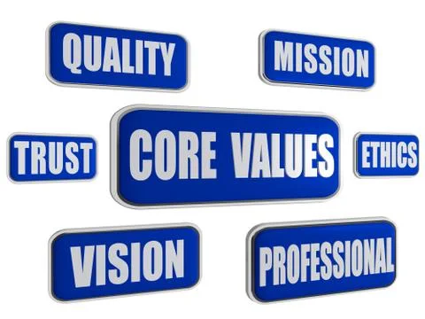Core values - blue business concept banners Stock Illustration