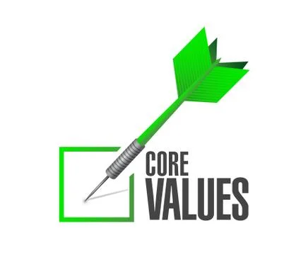 Core values check dart illustration design Stock-Illustration