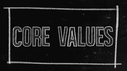 Core values concept written on blackboard Stock Footage 147074123