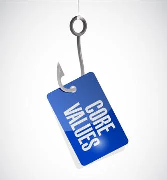 Core values hook target sign illustration Ilustração Stock