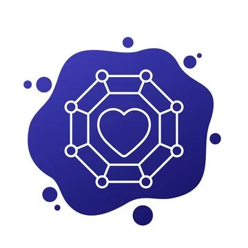 Core values icon with a heart, line vector イラスト素材