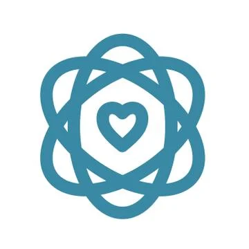 Core Values Icon with Ovals and Heart to signify common belief system Illustrazione stock