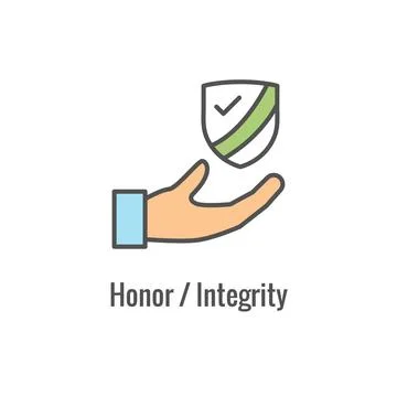 Core Values Icon Showing Mission or Vision Aspect Illustrazione stock