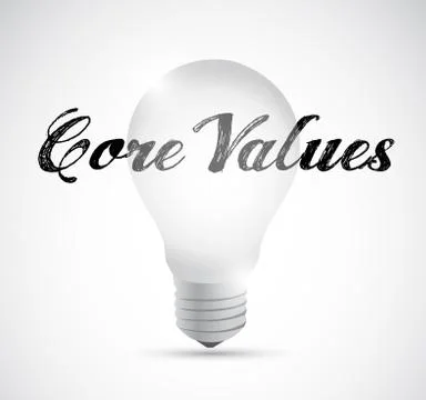 Core values light bulb illustration design Stock-Illustration