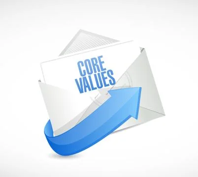 Core values mail illustration design Stock Illustration